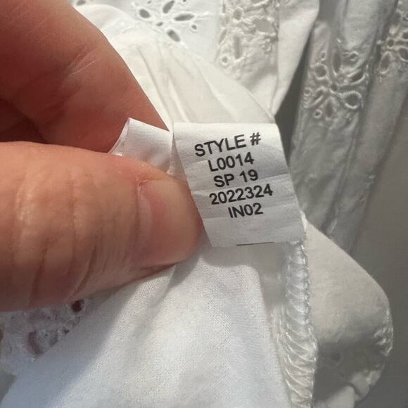 Madewell White Eyelet Keyhole Peplum Top - Picture 8 of 8